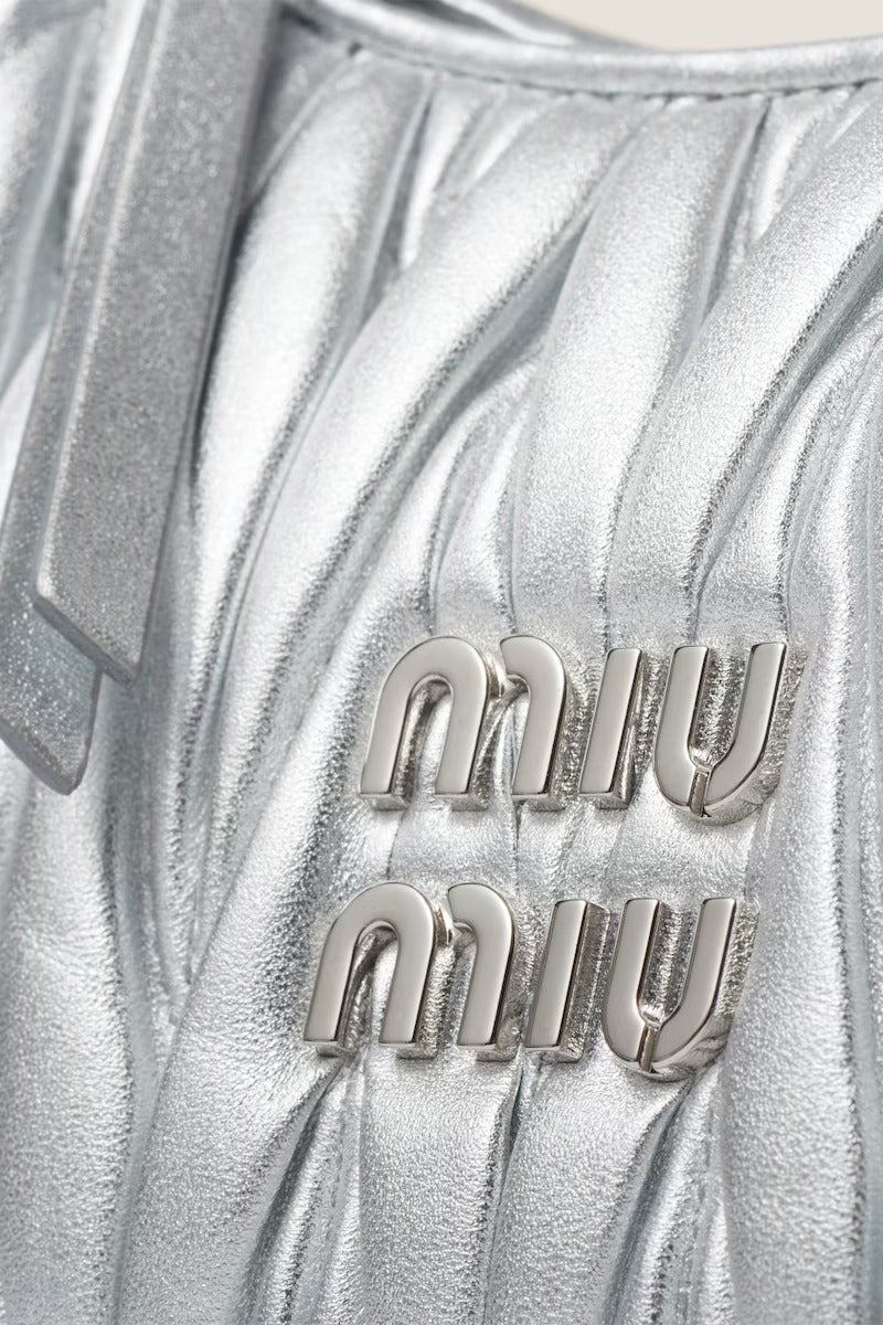 Miu Miu MIU Wander nappa leather hobo Shoulder Bag With Crossbody Strap Zip Closure  - Image 5