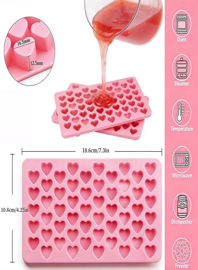 weizedm 2 Pcs Heart Silicone Molds,Gummy Molds,Nonstick Food Grade Silicone,for Baking Chocolate Jelly Cake Candy - Image 2