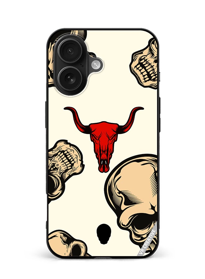 VR CREATIVE Protective Case Cover For Apple iPhone 16 Skulls Design Multicolour