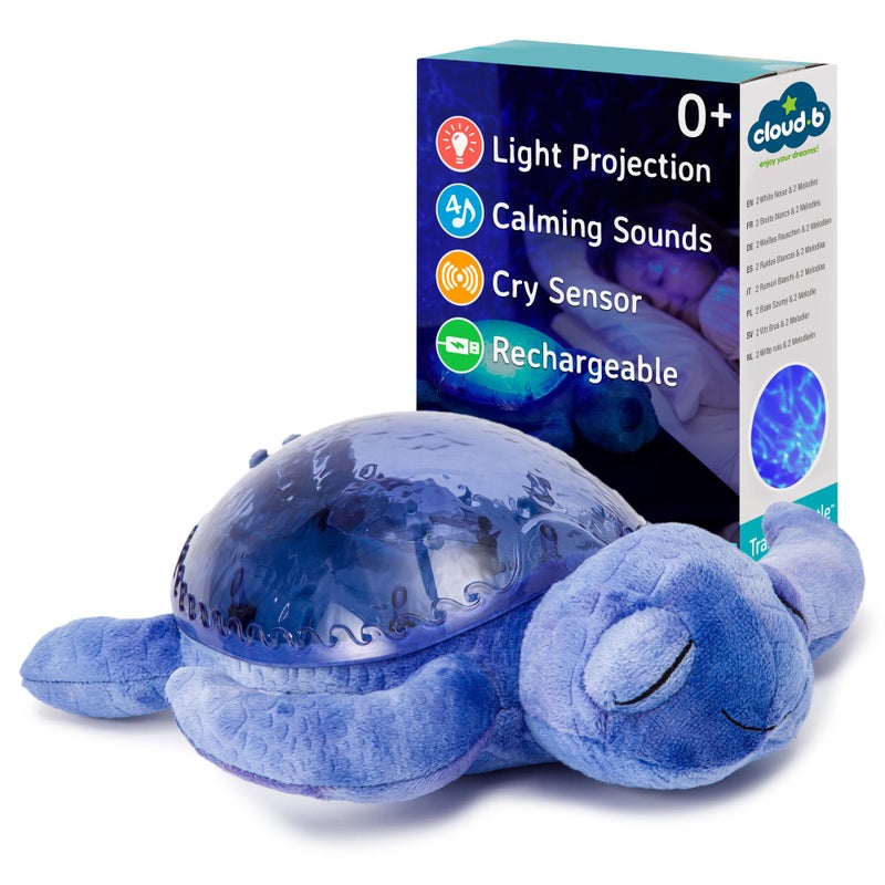 Cloud b Ocean Projector Nightlight with 2 White Noises 2 Soothing Sounds Adjustable Settings Cry Sensor Tranquil Turtle Ocean Rechargeable