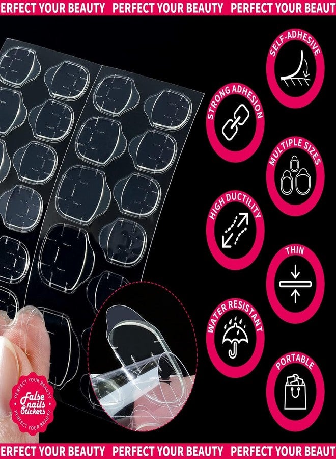 INOG مجموعة INOG من 20 ورقة لاصقة للأظافر مع حامل للأظافر الاصطناعية، ملصقات لاصقة مزدوجة الجوانب، قطع لاصقة للأظافر مع مبرد - Image 3