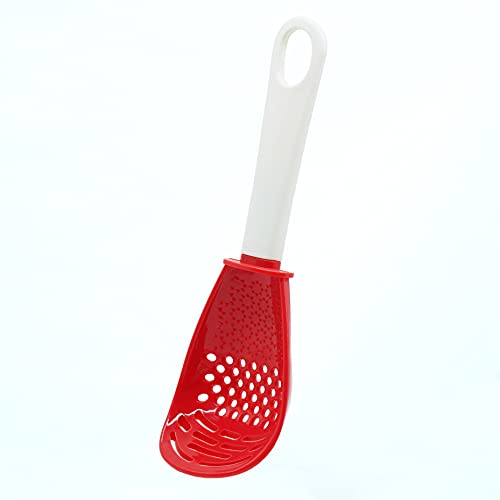 Ouboda 6 in 1 Multifunctional cooking gadgets, 356°F Heat Resistant kitchen gadgets, Egg Separator, Cooking, Draining, Mashing, Grating, Cooking spoon red - Image 1