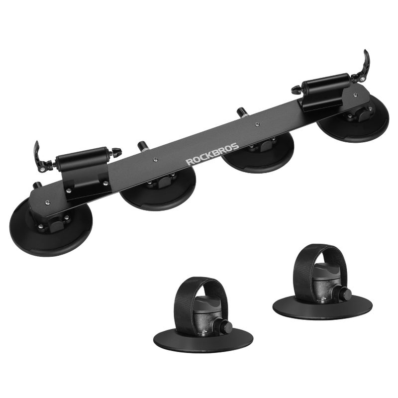 ROCKBROS Suction Cup Bike Rack for Car Roof Top Sucker Bike Rack Quick Release Aluminium Alloy Bike Carrier with Sucker for 2 Bike - Image 3