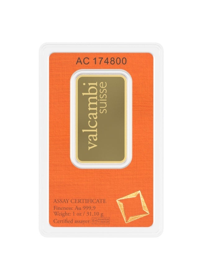 Valcambi 1 oz Gold Bar (999.9 Fine Gold) - Image 1