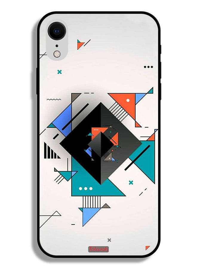 Tolwak Apple iPhone XR Protective Case Square And Triangle Shapes Abstract Pattern - Image 2