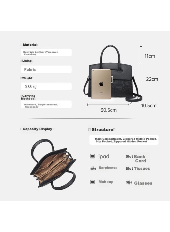 ZOOLER Zhur Women's Handbag New Cowhide Tote Fashion Large Capacity Ladies Bag Birthday Mother's Day Gift - Image 1