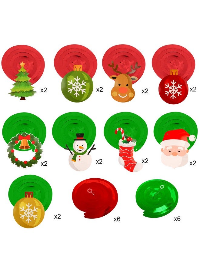 Konsait Konsait Christmas Hanging Swirl Decoration Kit(32pcs), Merry Christmas Swirls Garland Xmas Tree Snowman Socks Santa Foil Hanging Ceiling for Xmas Winter Wonderland Holiday Party Decor Supplier - Image 2