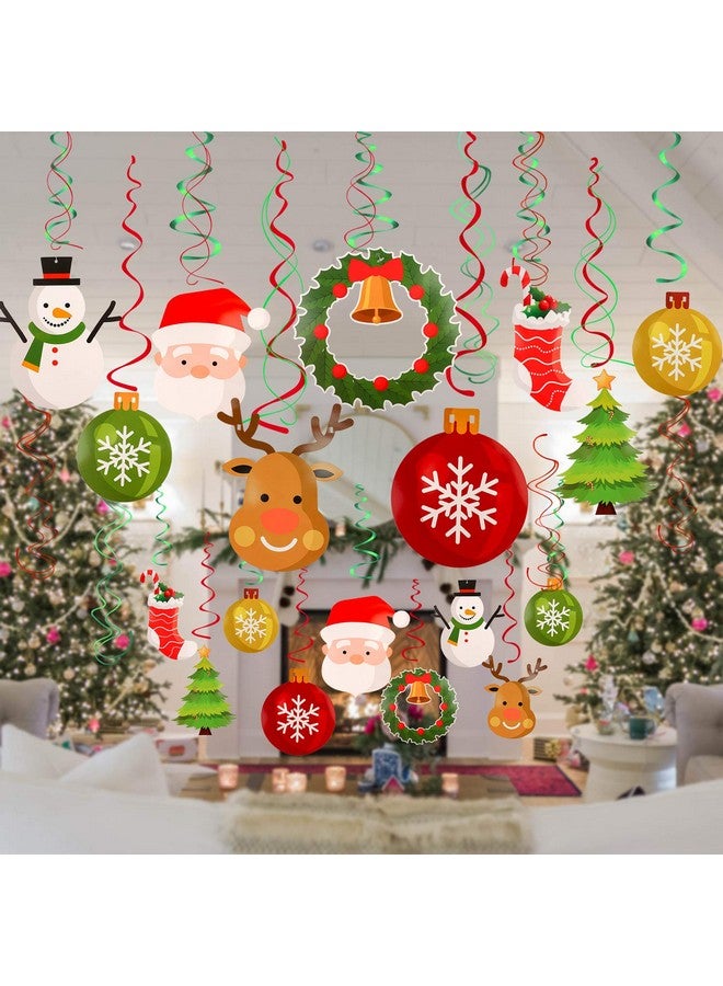 Konsait Konsait Christmas Hanging Swirl Decoration Kit(32pcs), Merry Christmas Swirls Garland Xmas Tree Snowman Socks Santa Foil Hanging Ceiling for Xmas Winter Wonderland Holiday Party Decor Supplier - Image 5