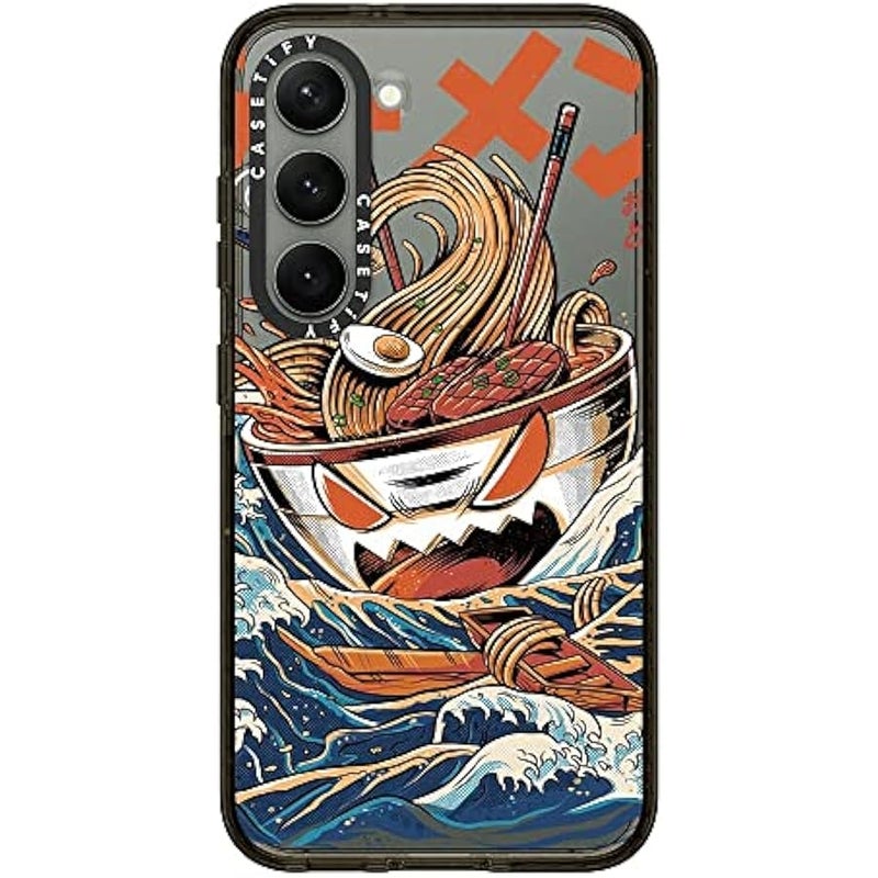 Casetify Impact Galaxy S23 Case 【4X Military Grade Drop Tested / 8.2ft Drop Protection】 - Black Great Ramen - Clear Black - Image 4