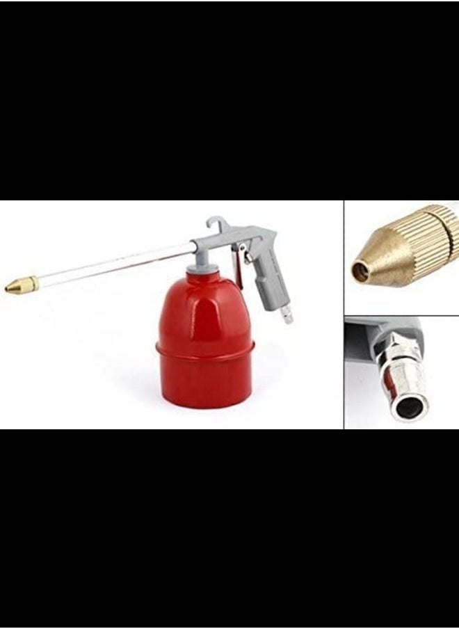 ABBASALI Red Metal Body Gray Head Long Nozzle Air Pressure Feed Grease Gun  - Image 2