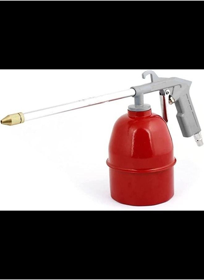 ABBASALI Red Metal Body Gray Head Long Nozzle Air Pressure Feed Grease Gun  - Image 1