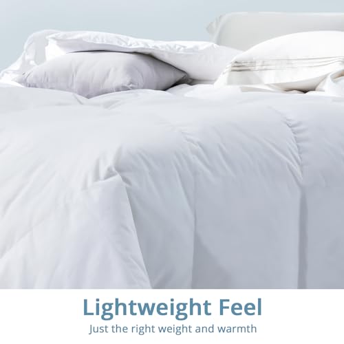 Globon Ultra-Soft Lightweight Down Feather Comforter California King Size,Breathable Thin Blanket Duvet Insert for Hot Sleeper/Warm Weather,Noiseless Shell,700 Fill Power with Corner Tabs,White… - Image 5