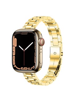 Replacement Strap Small Waist Stainless Steel Watch Band For Apple Watch Ultra 49mm&Watch Ultra 2 49mm / Series 9&8&7 45mm / SE 3&SE 2&6&SE&5&4 44mm / 3&2&1 42mm Gold