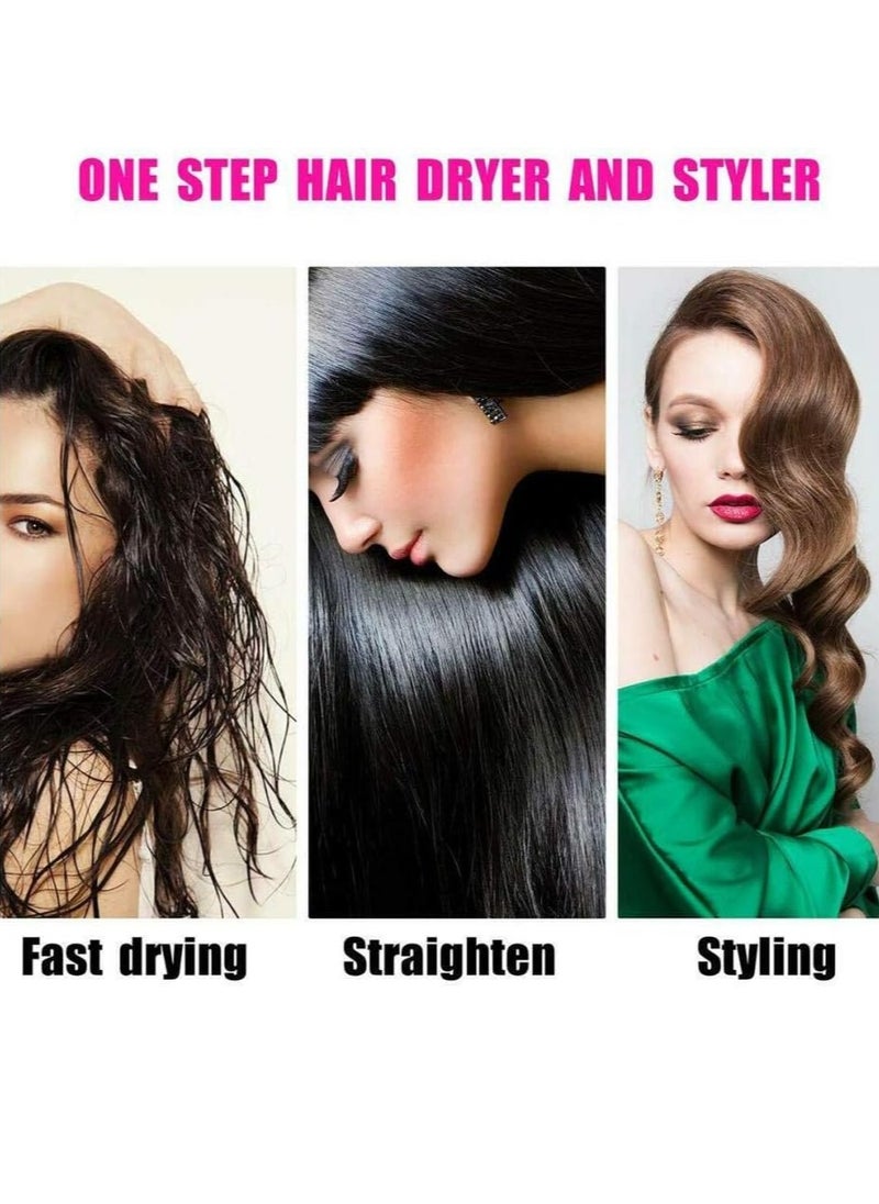 ELTRAZONE 3in1 One-Step Hot Air Hair Brush, Multifunction Electric Negative Ion Straighten Curl Dryer Comb Blower Brush, Women's Essential Hairdressing Tools,Green  - Image 2
