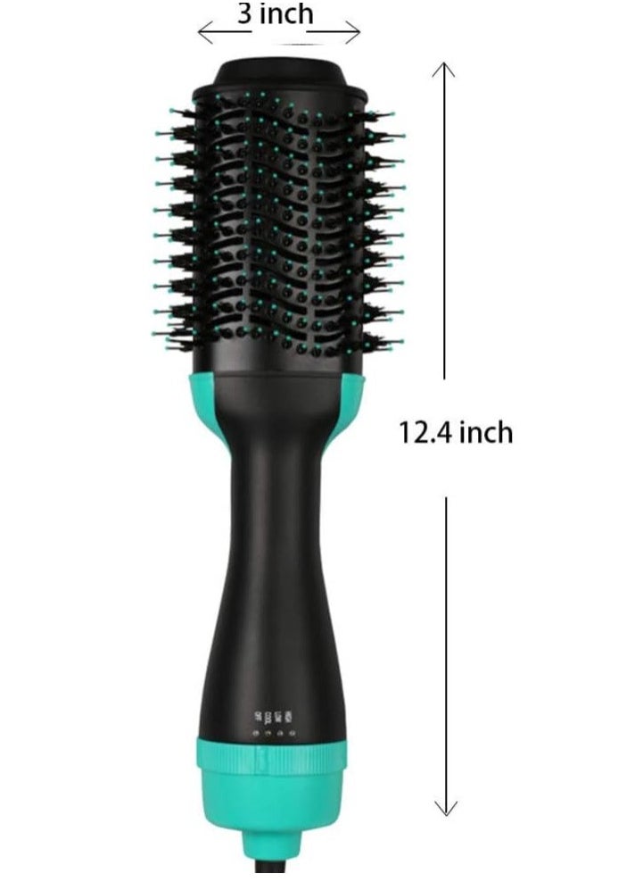 ELTRAZONE 3in1 One-Step Hot Air Hair Brush, Multifunction Electric Negative Ion Straighten Curl Dryer Comb Blower Brush, Women's Essential Hairdressing Tools,Green  - Image 4