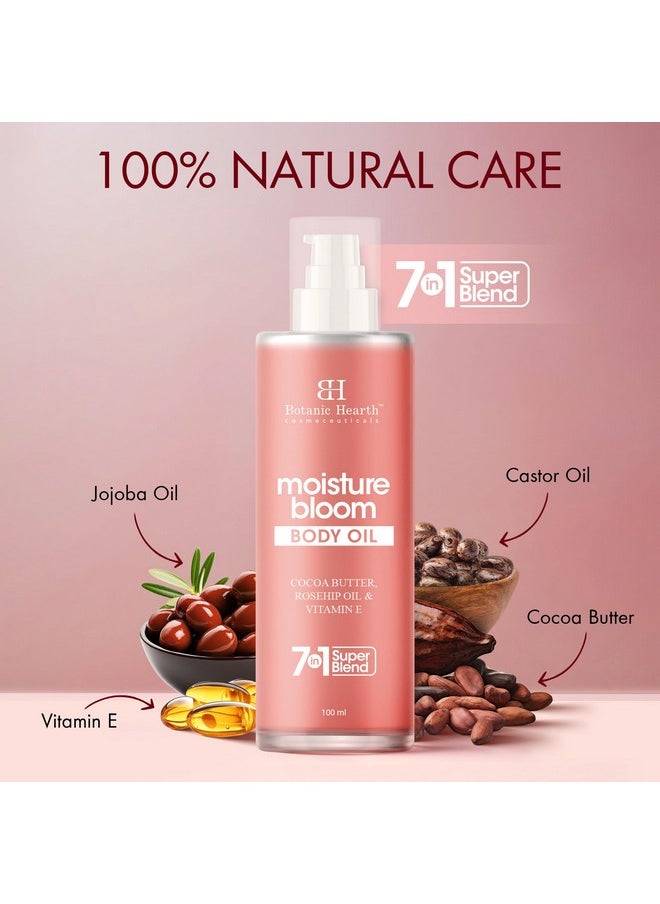 Botanic Hearth Botanic Hearth Moisture Bloom Body Oil - Hydrating Body Oil with Jojoba, Rosehip & Vitamin E for Soft & Radiant Skin, 100 ml for Men and Women  - Image 2