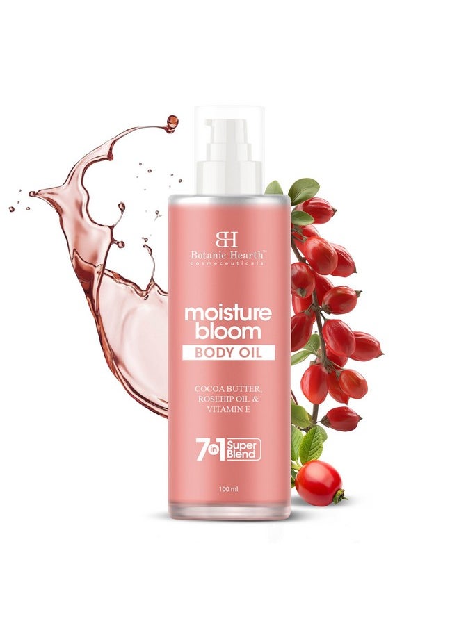 Botanic Hearth Botanic Hearth Moisture Bloom Body Oil - Hydrating Body Oil with Jojoba, Rosehip & Vitamin E for Soft & Radiant Skin, 100 ml for Men and Women  - Image 1