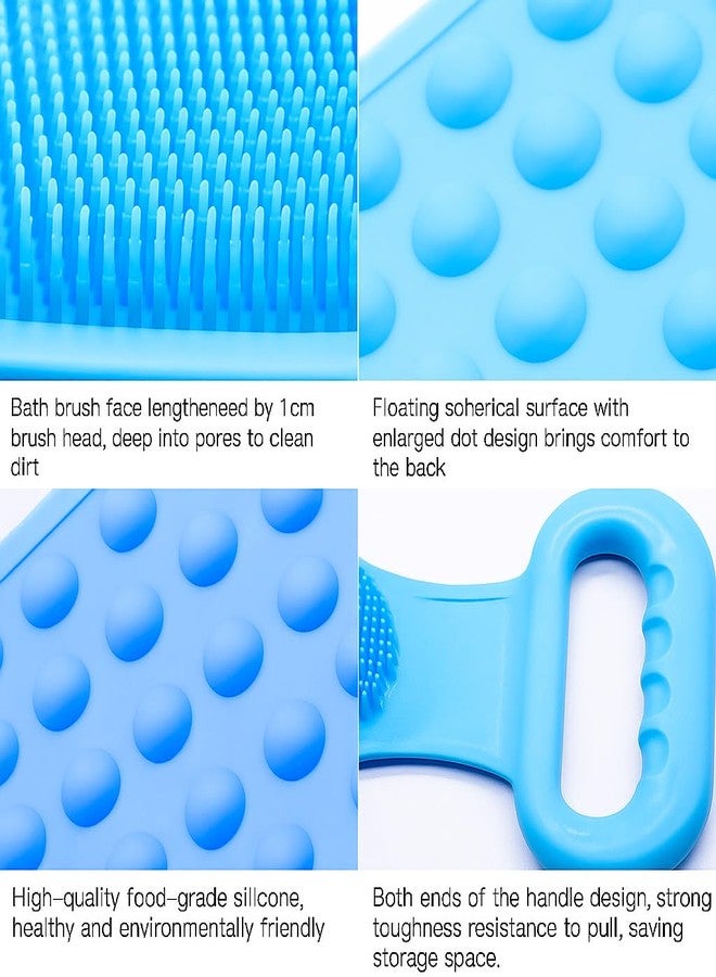 PARVLUXE Silicone Back Scrubber for Shower | Dual-Sided Exfoliating Bath Belt with Soft Bristles & Massage Dots | Stretchable Body Scrubber for Deep Cleansing & Skin Exfoliation (Pack - 2, Multicolor) - Image 5
