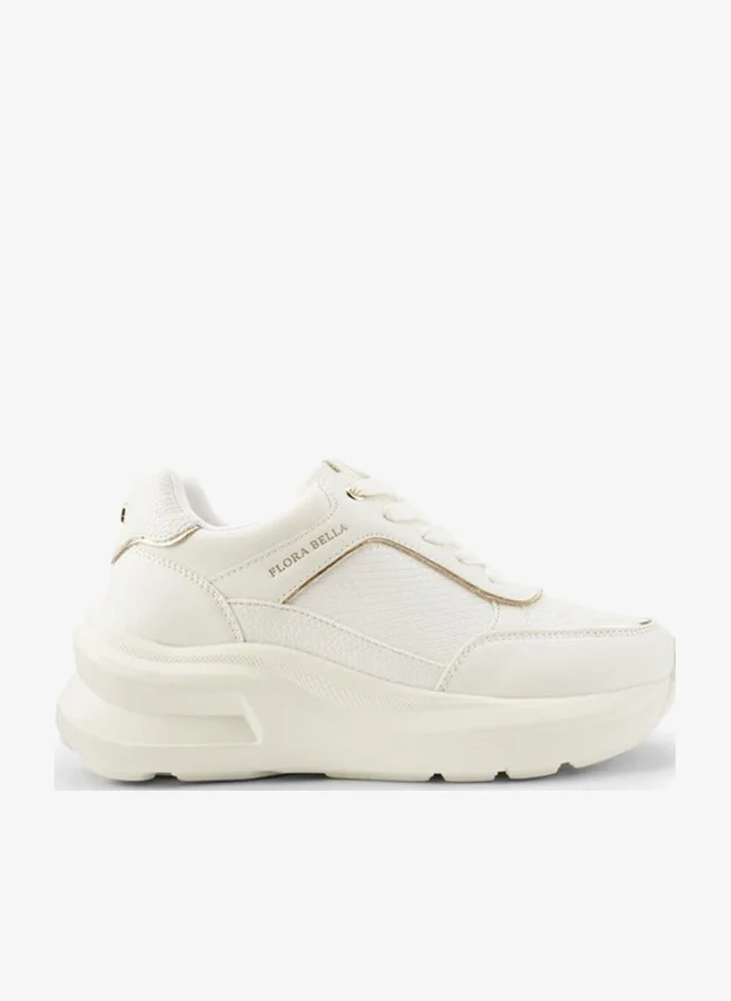 Flora Bella By Shoexpress Textured Lace-Up Sneakers