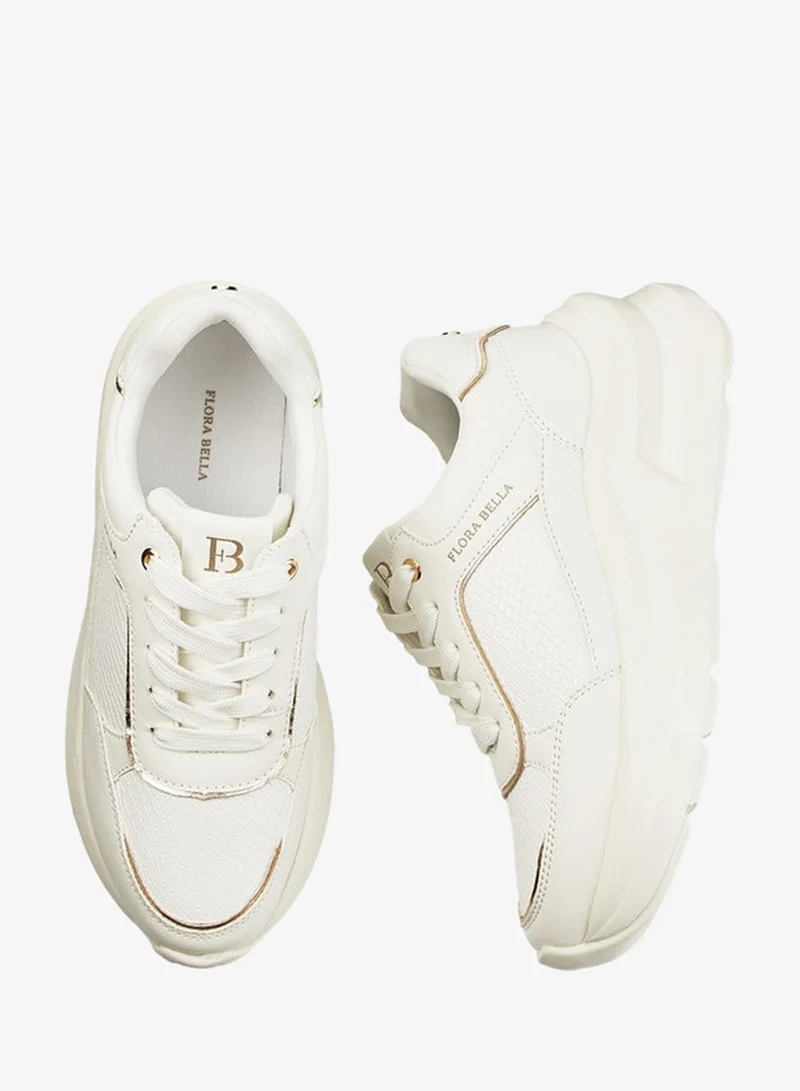 Flora Bella By Shoexpress Textured Lace-Up Sneakers