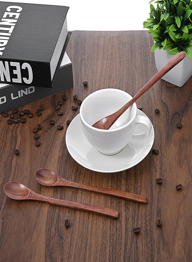 Thrymme 3PCS Long Handle Wooden Coffee Spoons, 7.8 Inch Honey Spoons Wooden with Long Handle for Coffee, Tea & Spice Jars, Padauk Wood Stirring Spoon - Image 4