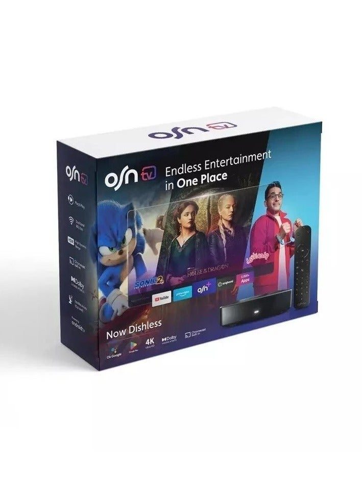 أو إس إن جهاز اوه اس ان مع  اشتراك 3 شهور يدعم 4 كيه  مع جهاز تحكم عن بعد يعمل بنظام اندرويد 11 - Image 1