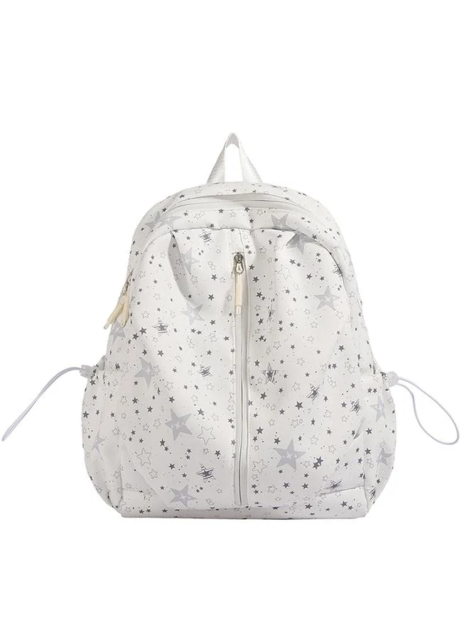 Take Two White Star Pattern Nylon Backpack