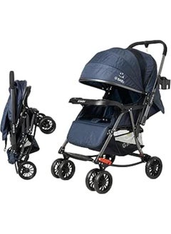 G Baby (G22) stroller baby/Kids Travel Stroller Reversible Handle, LIGHTWEIGHT, COMPACT DESIGN,Mosquito Net,Advanced Stroller with Rocker_Navy