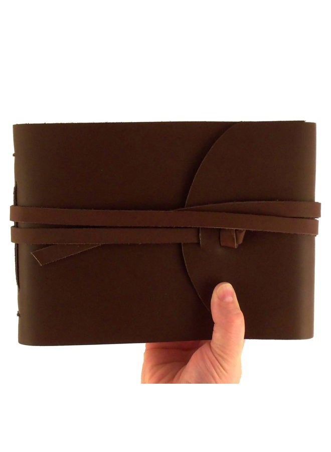 Rustic Ridge Leather Genuine Photo Album with Gift Box - Scrapbook Style Pages - Holds 100 4x6 or 5x7 Photos - Photo Book 6x8" - Image 5
