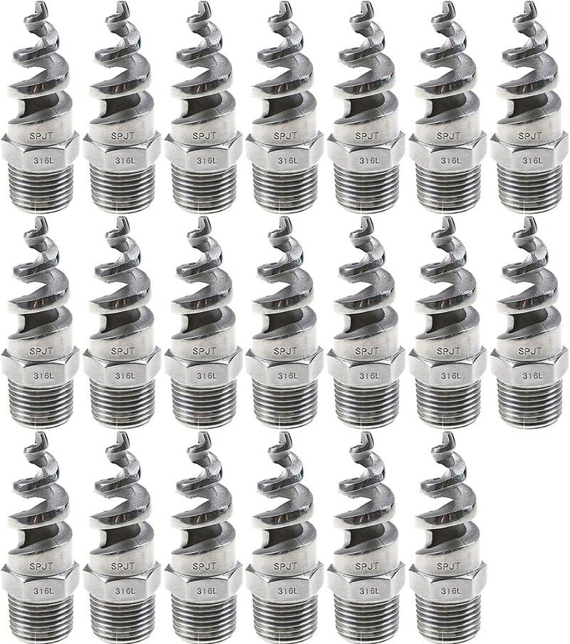 beduan 1/4 NPT Male Spiral Cone Atomization Nozzle Stainless Steel(316) Dust Remove Atomized Sprayer for Gas Cooling, Washing, Fire Proof (Pack of 20) - Image 1