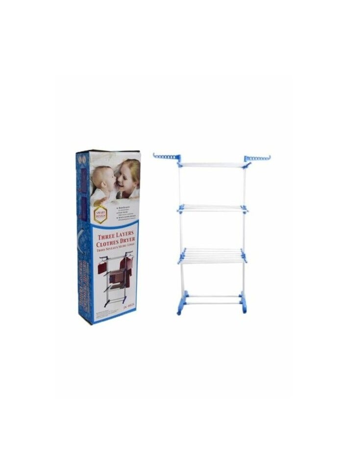 Three Layer Cloth Dryer Rack Blue/White L