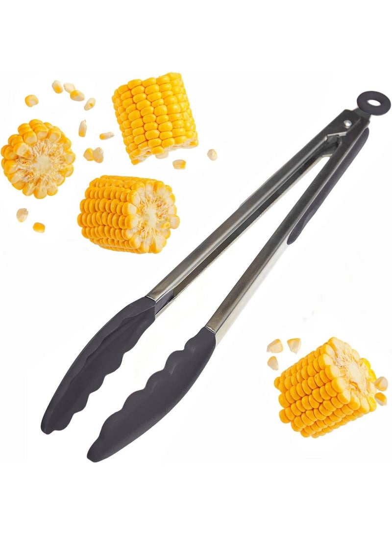 Generic Silicone Food Tongs with Stainless Steel Handle – Heat Resistant, Non-Slip Grip, Safe for Non-Stick Cookware, Ideal for Cooking, Grilling, and Serving – Multicolor - Image 3