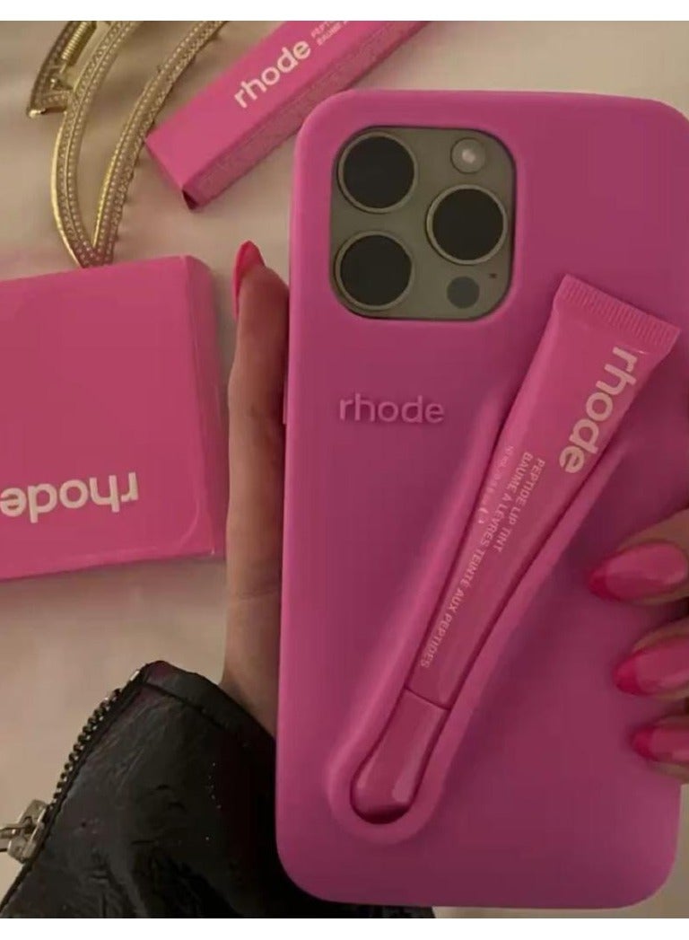 rhode Silicone Lip Holder for Cell Phone, Lip Gloss Adhesive Sleeve for Phone, Lip Holder Stick-on Phone Case, Back Stick On Holder for iPhone 14 （SHORTCAKE） - Image 3