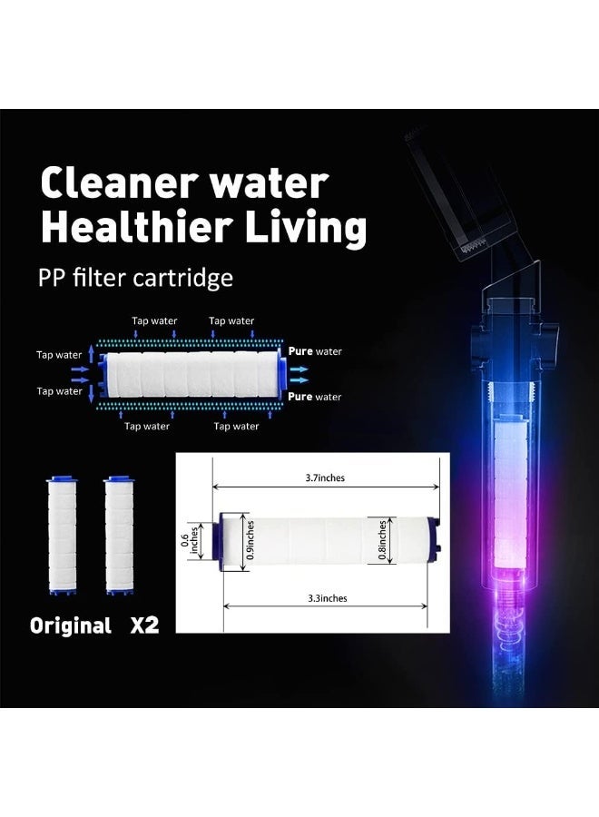 High Pressure Handheld Showerhead with filters Vortex hydro jet Turbo Propeller 360 Degrees Rotating Easy Install(I-Blue) - Image 3