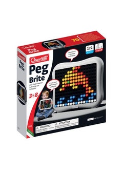 Quercetti Peg Brite Light Up Toy Design And Create Mosaic Art On The Peg Board With 120 Pegs & Bright Led Lights Promotes Creative Thinking And Fine Motor Skills For Kids Ages 3 Years & Up  - Image 1