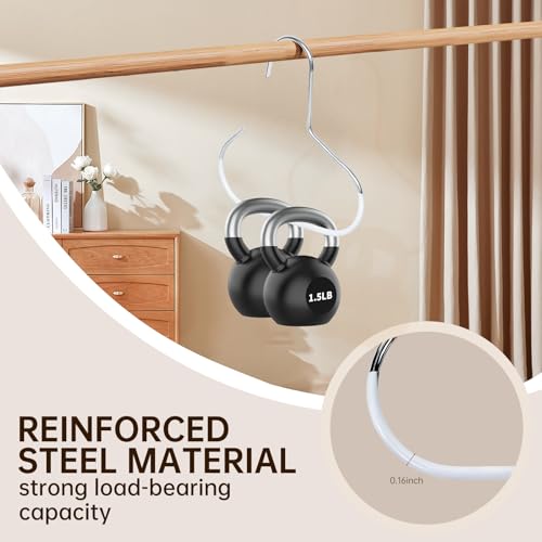 Volpki 8-Pack Hat Hanger,Hat Storage for Baseball Caps,The Anti-Slip Design Keeps Hats, Ties, Belts and Bags Neatly Organized for Easy Access. Hat Organizer for Closet(Thick White Version) - Image 5