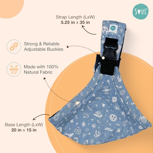 Soulslings Imbu Buckle Hip Sling Baby Carrier -100% Cotton - Frost | Baby Toddler Carrier | Baby Sling Carrier | Lightweight Sling Baby Carrier for Babies & Toddlers | Adjustable for 6 - 30 Months (Upto 20kg) - Image 4