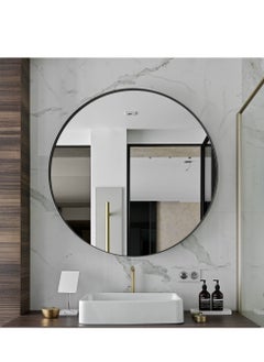 NZONE STORE Elegant circular wall mirror with black frame || 100 cm  - Image 2