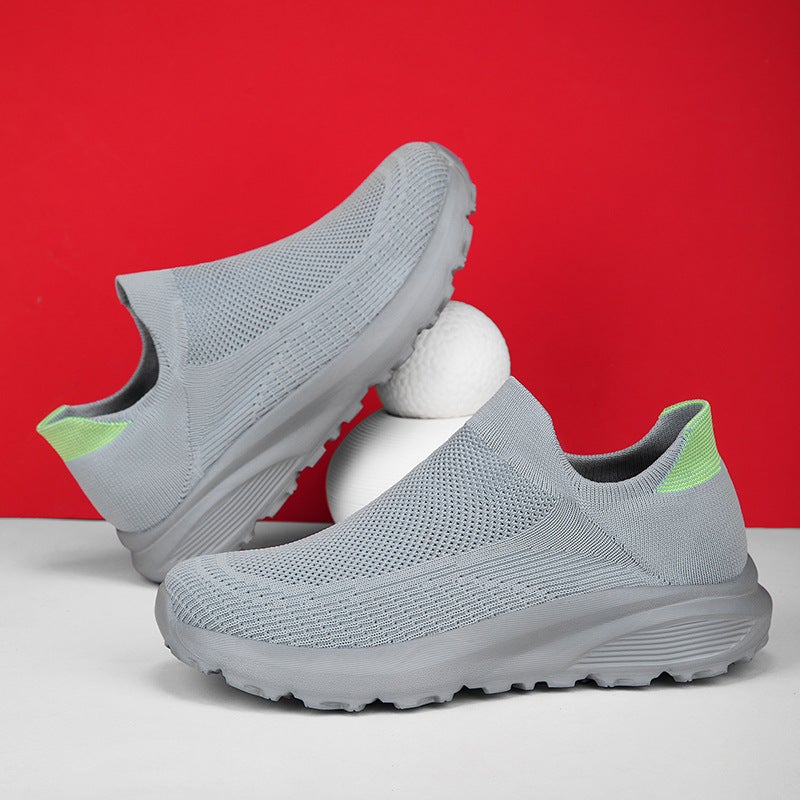 Children'S Shoes New 2025 Men'S Shoes Fly Woven Casual Shoes Oversole Shoes Plus Size Casual Shoes Socks Shoes Wide Toe Shoes Sneaker - Image 5