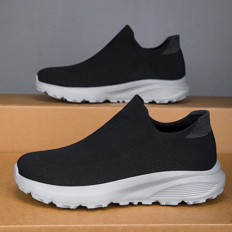Children'S Shoes New 2025 Men'S Shoes Fly Woven Casual Shoes Oversole Shoes Plus Size Casual Shoes Socks Shoes Wide Toe Shoes Sneaker - Image 1