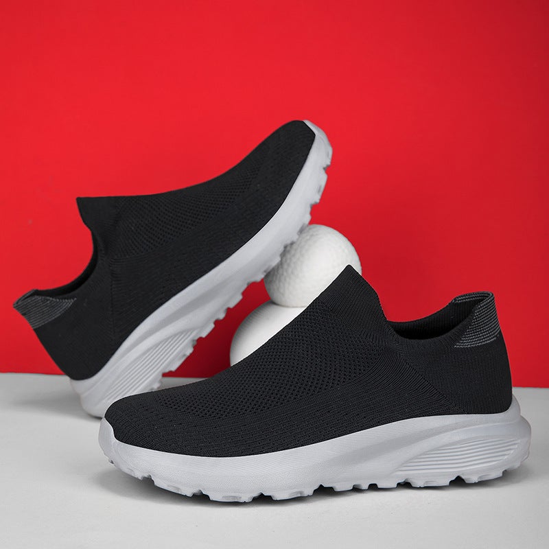 Children'S Shoes New 2025 Men'S Shoes Fly Woven Casual Shoes Oversole Shoes Plus Size Casual Shoes Socks Shoes Wide Toe Shoes Sneaker - Image 2