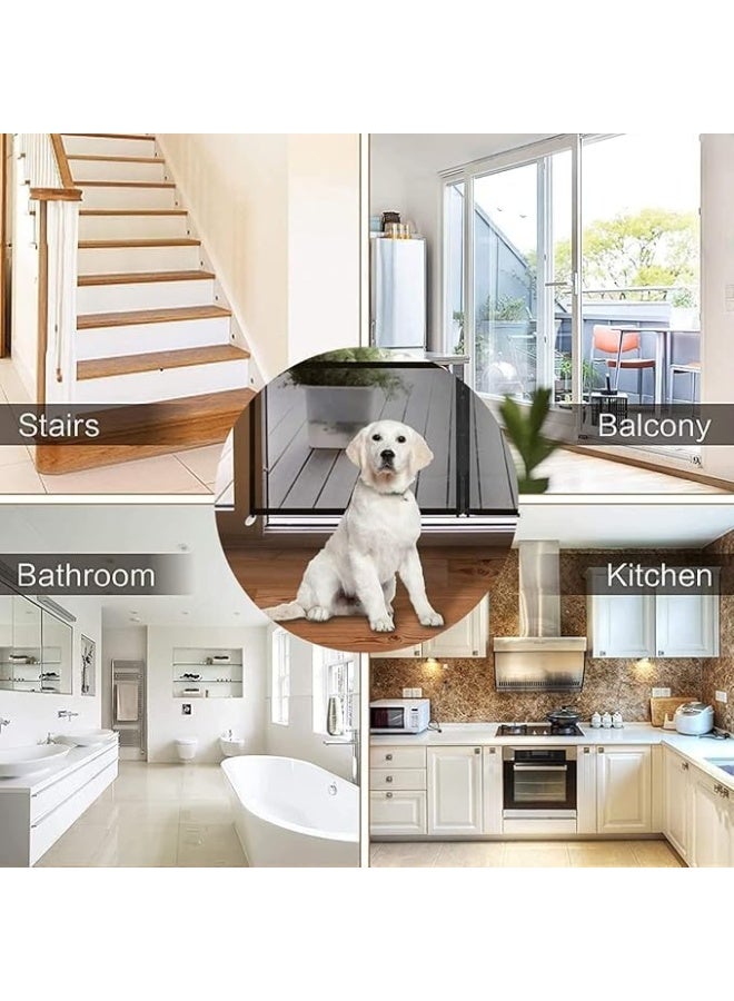 بوابة أمان للكلاب قابلة للنقل – حاجز منزلي من النايلون للشرفات والسلالم – مقاوم للمخالب – تركيب بدون حفر – حجم كبير - Image 3