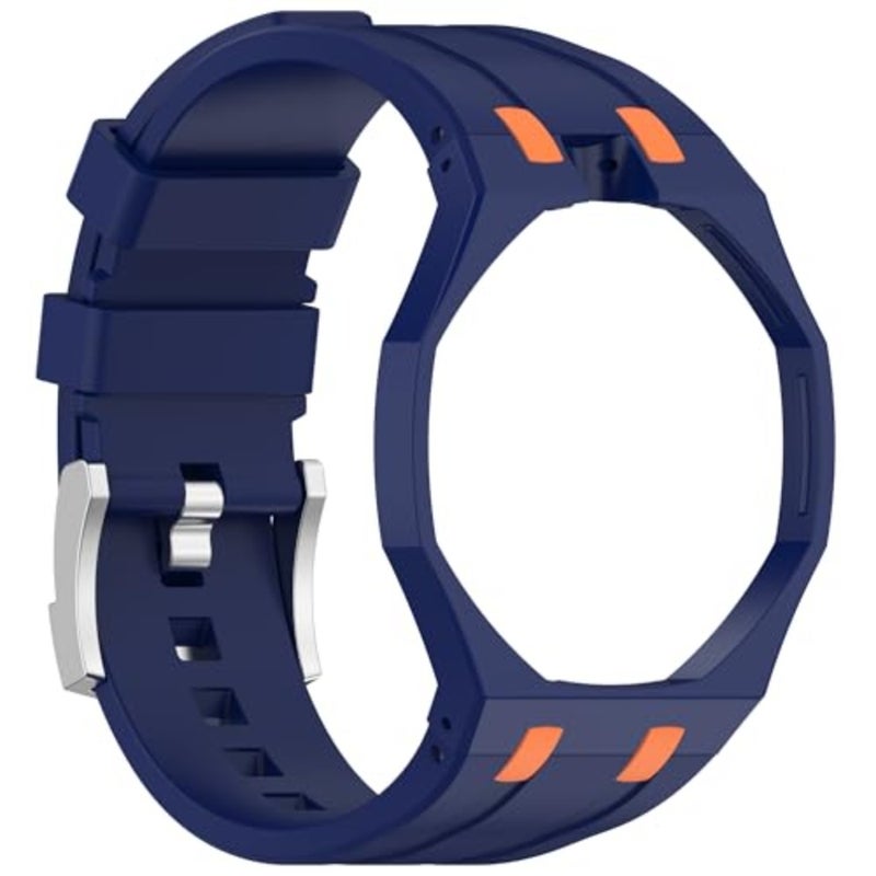 حزام ساعة من السيليكون متوافق مع AP x Swatch Royal Pop Watch سوار معصم بديل مقاوم للماء، حزام ناعم قابل للتحويل مع تصميم تاج الساعة 12 - Image 1