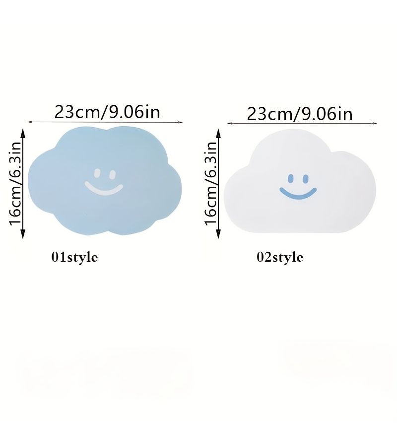 Dark Blue Cloud Shape Mouse Pad With Wrist Rest Support - Image 2