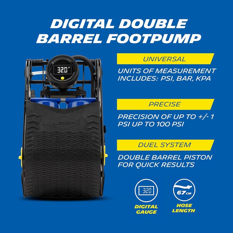 MICHELIN Digital Double Barrel Foot Pump - Image 4