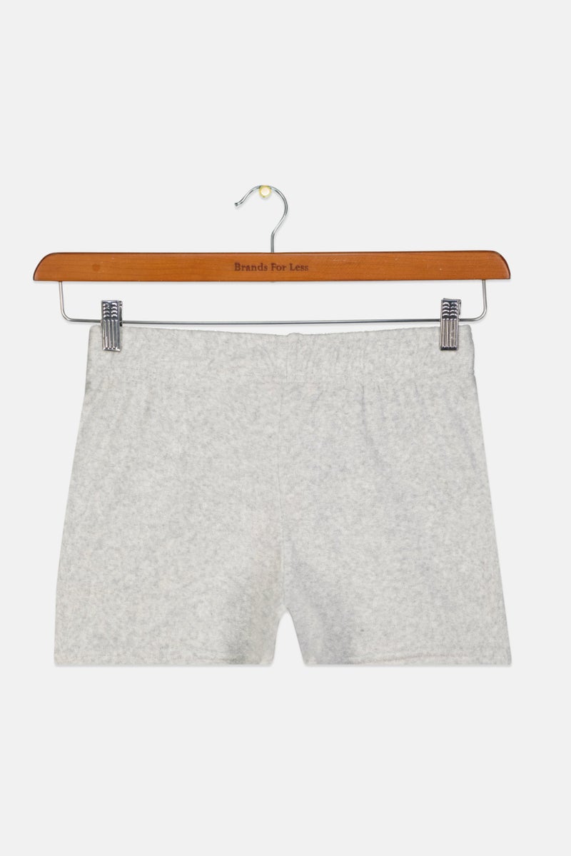 Juicy Couture Kids Girl Brand Logo Basic Shorts, Light Grey - Image 2