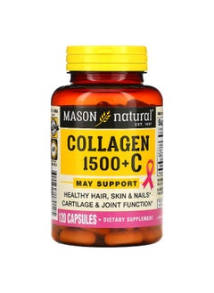 Mason Natural Mason Natural, Collagen 1,500 + C, 120 Capsules  - Image 1
