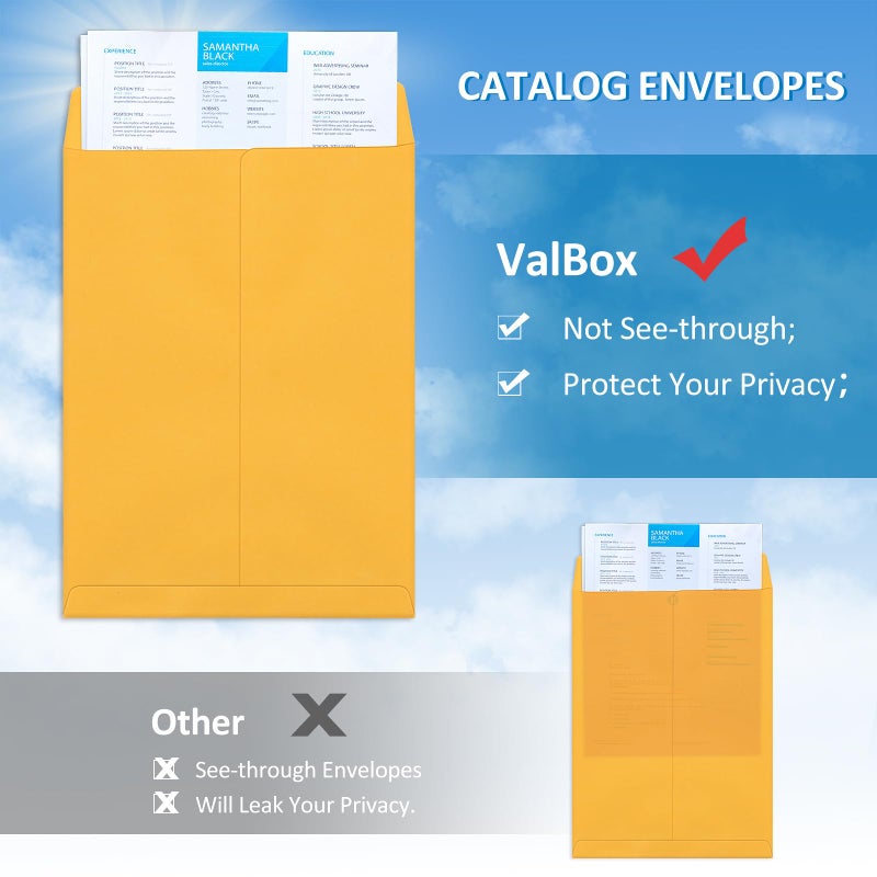 ValBox 10x13 Self Seal Catalog Envelopes 150 Packs Brown Kraft Large Envelopes with Peel and Seal Flap for Mailing, Organizing and Storage - Image 5