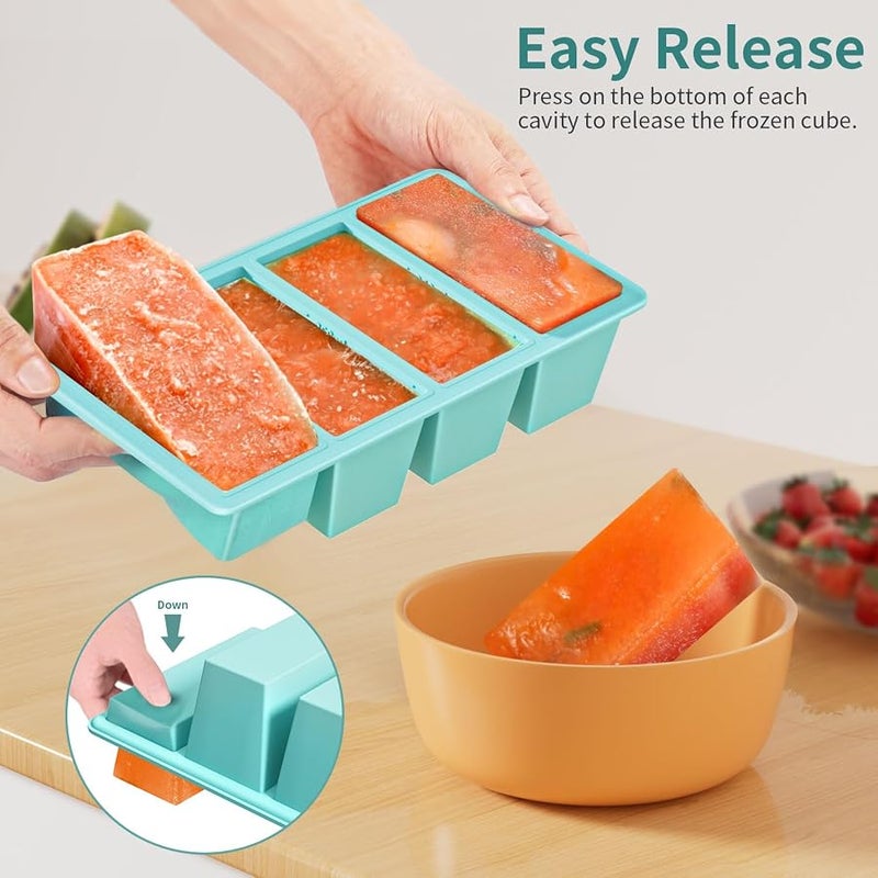 GGOW Silicone Freezer Tray for Soup Cube: Silicone Freezing Tray for Broth Sauce Storage - Freeze 250mL 125mL Souped Portion - Image 2