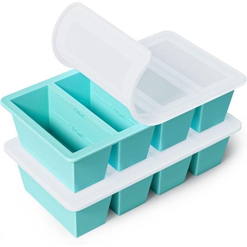 GGOW Silicone Freezer Tray for Soup Cube: Silicone Freezing Tray for Broth Sauce Storage - Freeze 250mL 125mL Souped Portion - Image 1